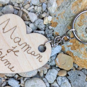 porte clé cœur personnalisé maman je t'aime