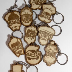 porte cle papi style personnalise en bois plusieurs modèles
